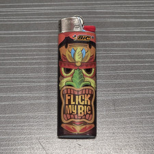 BIC Disposable Soft Flame Lighter Flick My Bic Tiki Graphic, Rectangle, Multi
