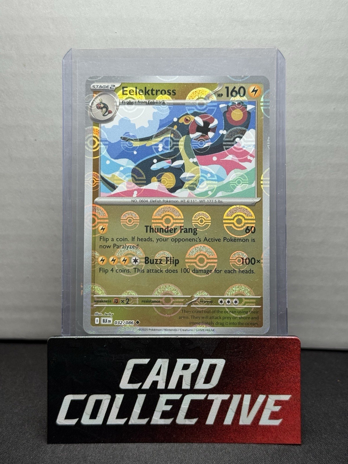 Pokemon Eelektross 032/086 Black Bolt Reverse Holo Masterball Pattern NM