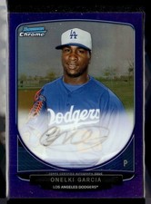 2013 BOWMAN CHROME PURPLE /10 AUTO ONELKI GARCIA DODGERS
