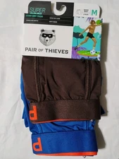 (2-pair) Pair of Thieves Men's size M SuperCool Boxers  1-Brown & 1  Dark Blue