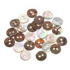 25Pcs Shell Buttons, Mother of Pearl Button 11.5mm Sewing Buttons,Beige/Brown