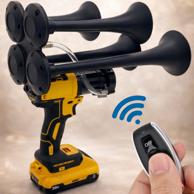 GatorBlast  for DeWalt 20v Battery Impact Drill Train Air Horn 4 trumpet +REMOTE