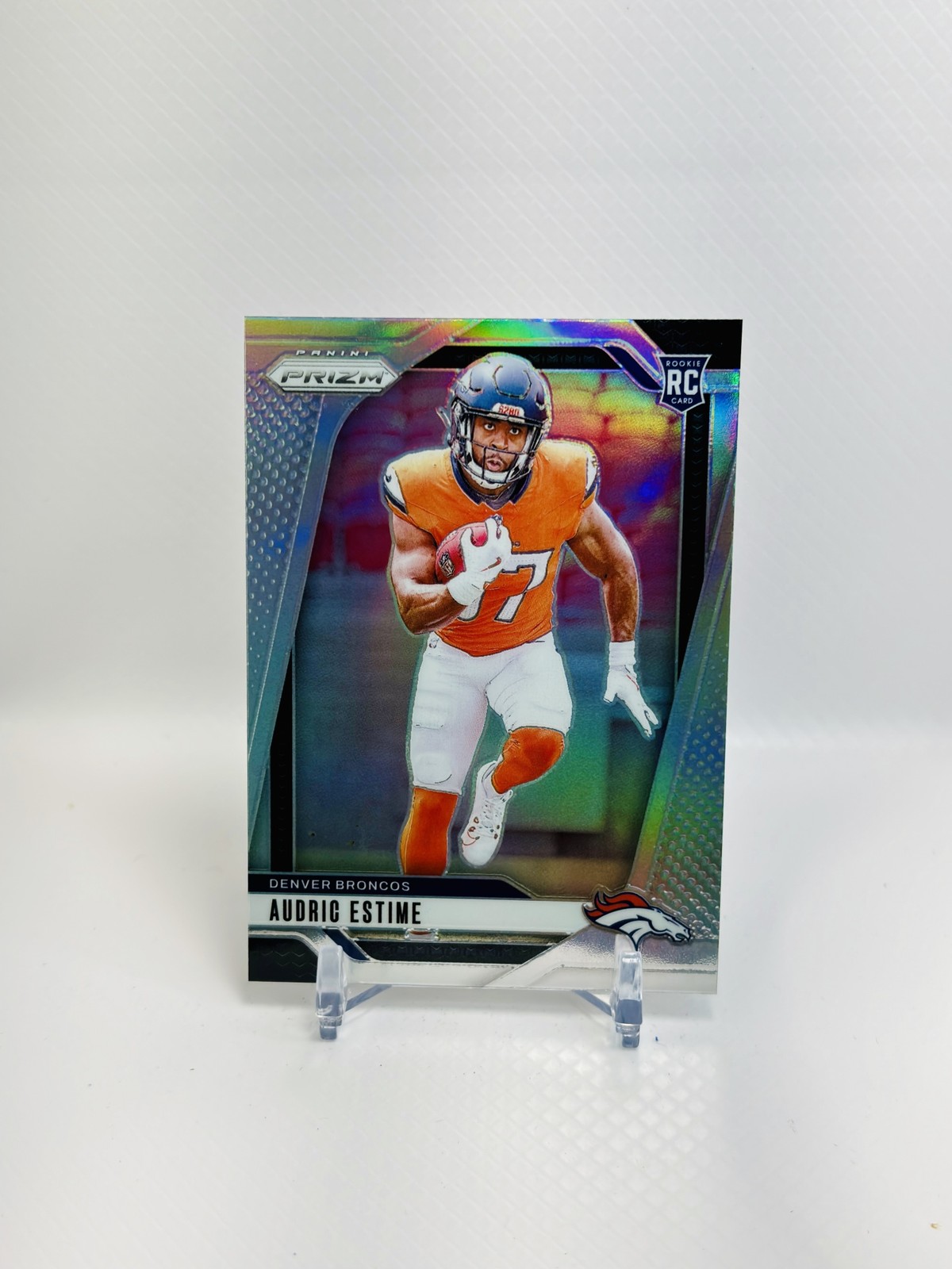 2024 Panini Football Prizm Audric Estime Silver #306 RC Denver Broncos