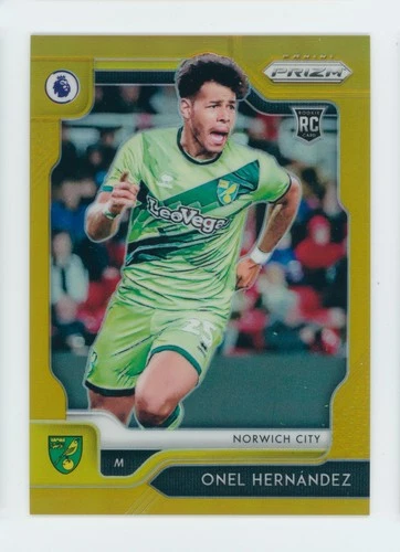 2019-20 Onel Hernandez Panini Prizm Gold Norwich City Rookie Soccer Card 8/10