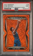 2023 PANINI OBSIDIAN ELECTRIC ETCH ORANGE FLOOD #185 KOBE BROWN 60/99 PSA 9