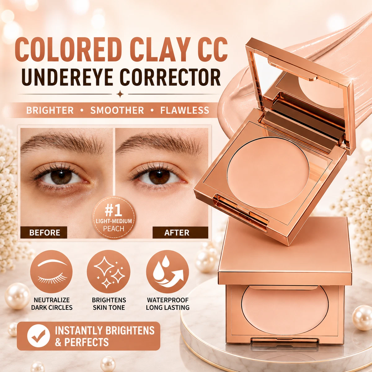Colored Clay CC Undereye Color Corrector Under Eye Hydrating Brighten Concealer