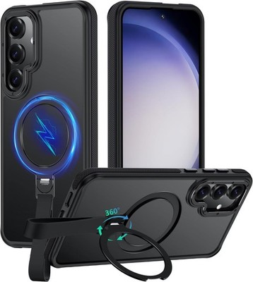 Samsung Galaxy S23 Plus Case with 360°Spin Magnetic Stand and Finger Strap