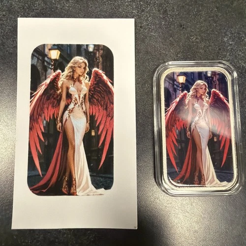 VELVET ANGEL RED HOT WINGS !!! 5/15 Hayleybug Mint 1oz  .999 Silver Art Bar