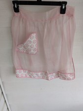 Sweet Vintage Apron Pink And White Organza Fabric