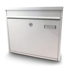 Briefkasten Postbriefkasten Postkasten Fronteinwurf MS-13183 Weiß BITUXX