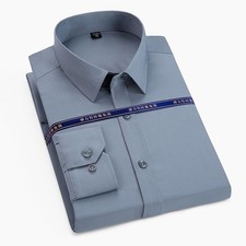 New Mens Dress Shirts Long Sleeves Formal Business bamboo Slim Casual Shirts Top