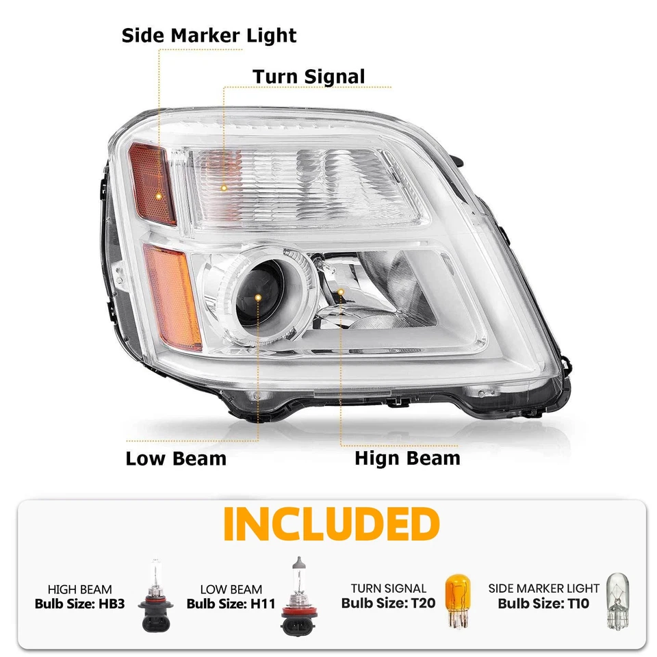 Faros cromados diestros+derechos para proyector GMC Terrain 10-15 Foto 3 de 4
