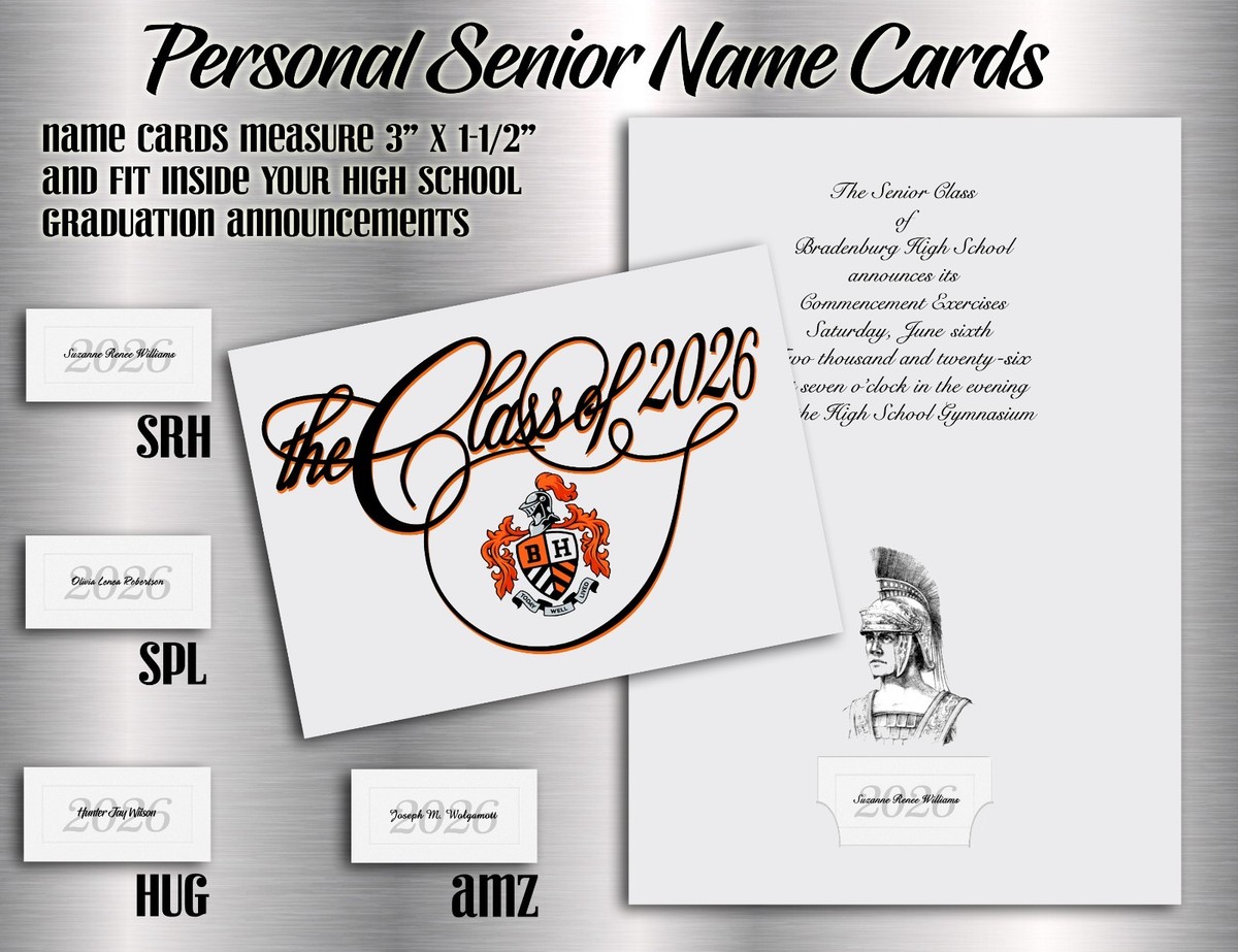 25 Premium Embossed Personal NAME CARDS, Class of 2026 Graduation Announcements | eBay 25 Premium Embossed Personal NAME CARDS, Class of 2026 Graduation Announcements | eBay
