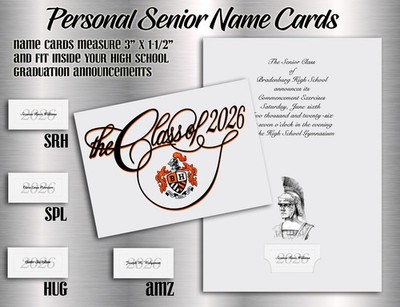 25 Premium Embossed Personal NAME CARDS, Class of 2026 Graduation  Announcements | eBay