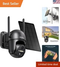 Solar-Powered 360  Security Camera with Color Night Vision - For Ultimate Safety