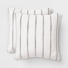 2pk Square Cotton Woven Stripe Throw Pillows  - Threshold™