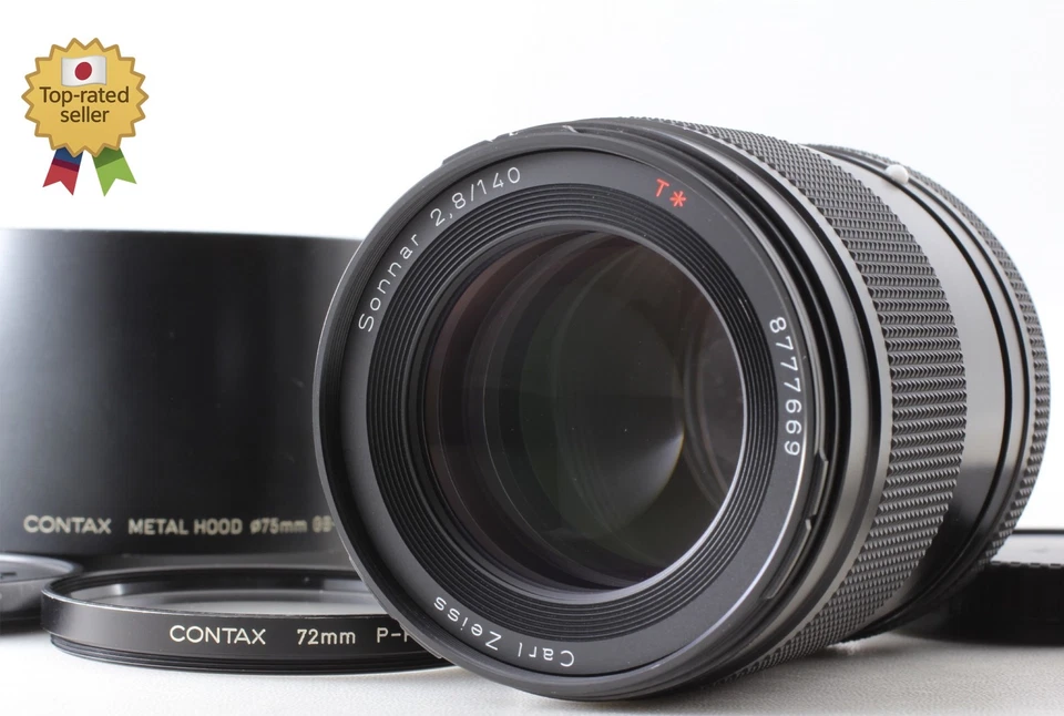 [Near MINT w/ Hood+Filter] Contax Carl Zeiss Sonnar T* 140mm F2.8 Lens 645 JAPAN - Image 4 of 4