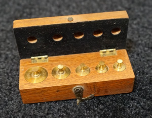 Antique Christian Becker & German Brass Weight Sets w/ Tweezers Apothecary Scale