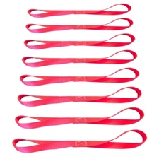 8 Pack 1" x 18" Soft Loop Tie Down Strap For Motorcycle Dirt-Bike ATV UTV Red