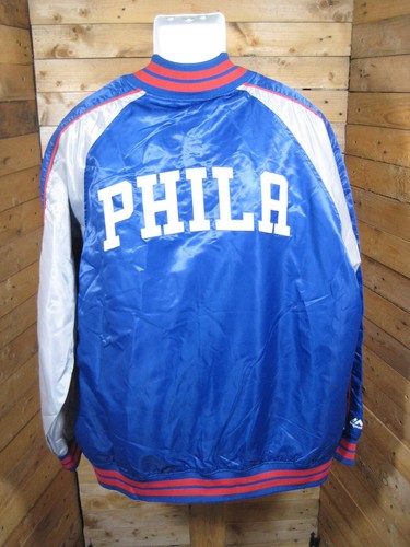 Philadelphia 76ers Bomber Jacket Satin Snap Button Majestic Men’s 3XL XXX CLEAN - Picture 9 of 24