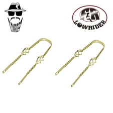 (2) Original Lowrider 20" Double Square Cage TWISTED Fender Brace Gold Bicycle
