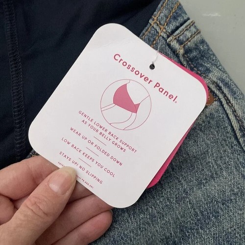 Over Belly Cropped Vintage Stretch Straight Isabel Maternity Jeans, Size 8 687 - Picture 5 of 14