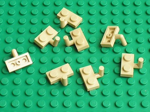 Plaques plates beiges avec crochet LEGO tan Plate ref 4623 - 第 1/1 張圖片