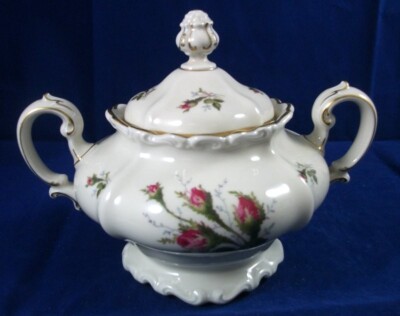 Rosenthal Moss Rose Pompadour Shape Set of Creamer and Sugar Bowl