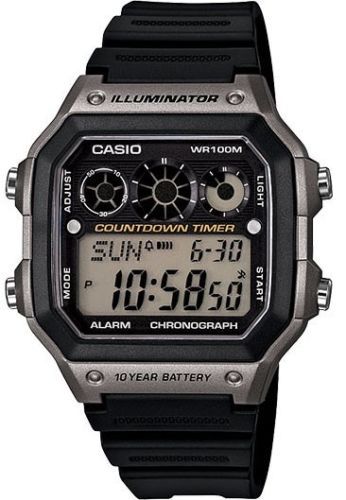 Casio AE1300WH-8AV, 10 Year Battery Watch, 100M, Alarm, Illuminator, Countdown