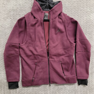Nike Air Jordan Shield Full-Zip Tech Hoodie Jacket Maroon $200
