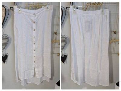 NWT SZ SM White Bryn Walker Cinzia Light Linen Skirt
