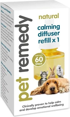 Pet Remedy Natural Calming Diffuser Refill. 1 x 40ml LASTS UPTO 60 DAYS