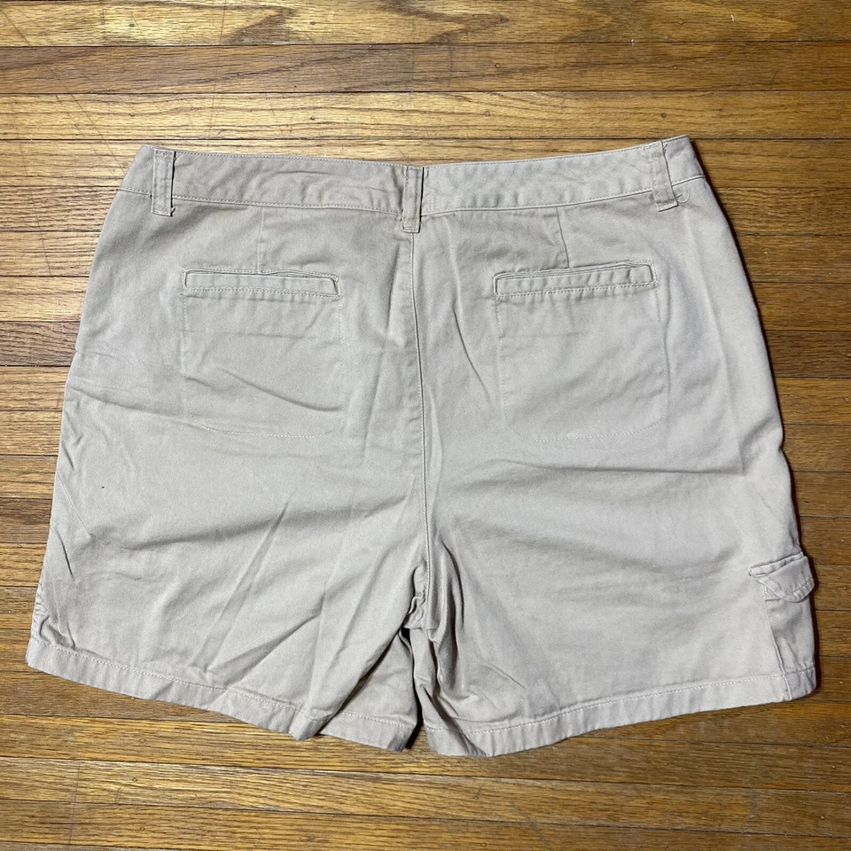 Pantalones Cortos Crazy Horse Talla 10 Mujer Beige Bolsillo Carga Tiro Medio Liz Claiborne Foto 2 de 4