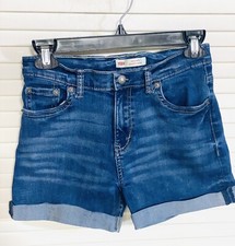 Levi s Girls Jeans Shorts Size 14 Blue Denim High Rise Shorty
