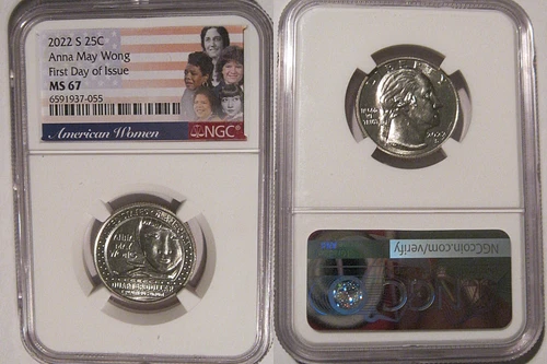2022 S Anna May Wong 25c NGC MS 67 American Women Quarter FIRST DAY ISSUE