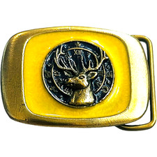 Elk Vintage Belt Buckle Serial Number D1309 Copyright 1983 - 2 1/4" W x 1.5" H