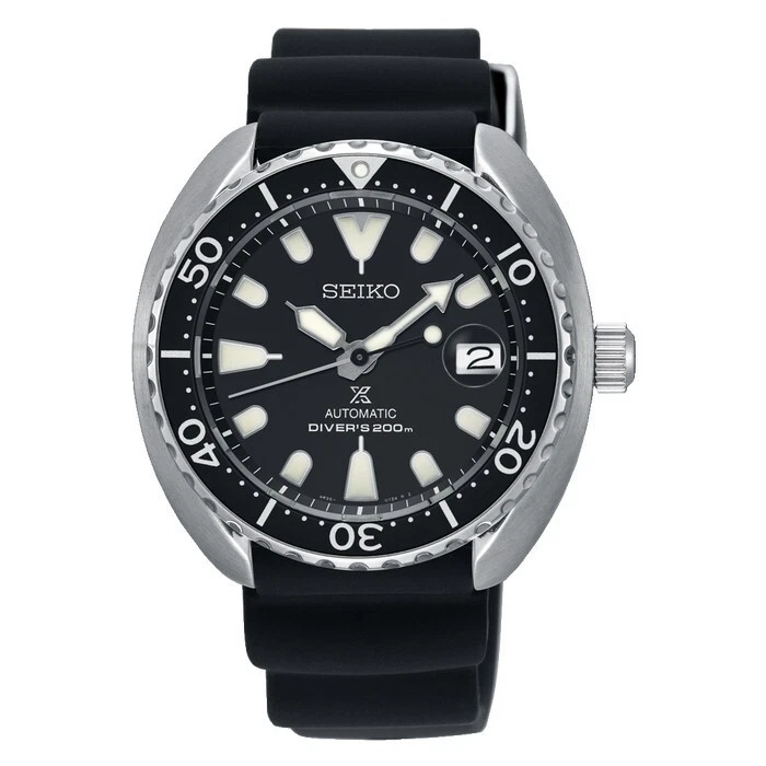 SEIKO ProspeX SRPC37 Automatic Diver s Watch Black Mini Turtle Rubber Date 4R35