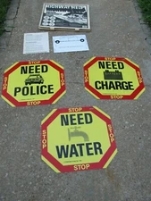 Vintage NOS 1980's HIGHWAY HELP Sign KIT Coool! Trans Am Mustang Fox Body