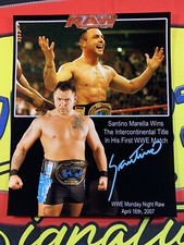 SANTINO MARELLA Autographed Glossy CUSTOM Intercontinental Champion 8x10