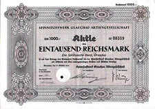 Spinnstoffwerk Glauchau Aktiengesellschaft 1941 1000 RM