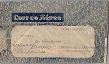 1941 Peru Censored cover air mail LATI Airline To Germany Heidenheim