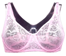 BEYOND SEXY!!! MELIYUU PINK INCREDIBLY SHEER CUPS UNDERWIRE BRA 36C NWT