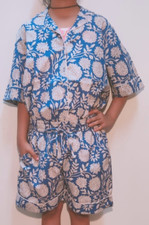 Indian handmade cotton pajama set women short set summer nightwear bridal pj set