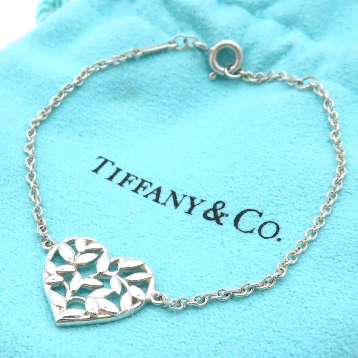 Tiffany olive leaf heart bracelet sale