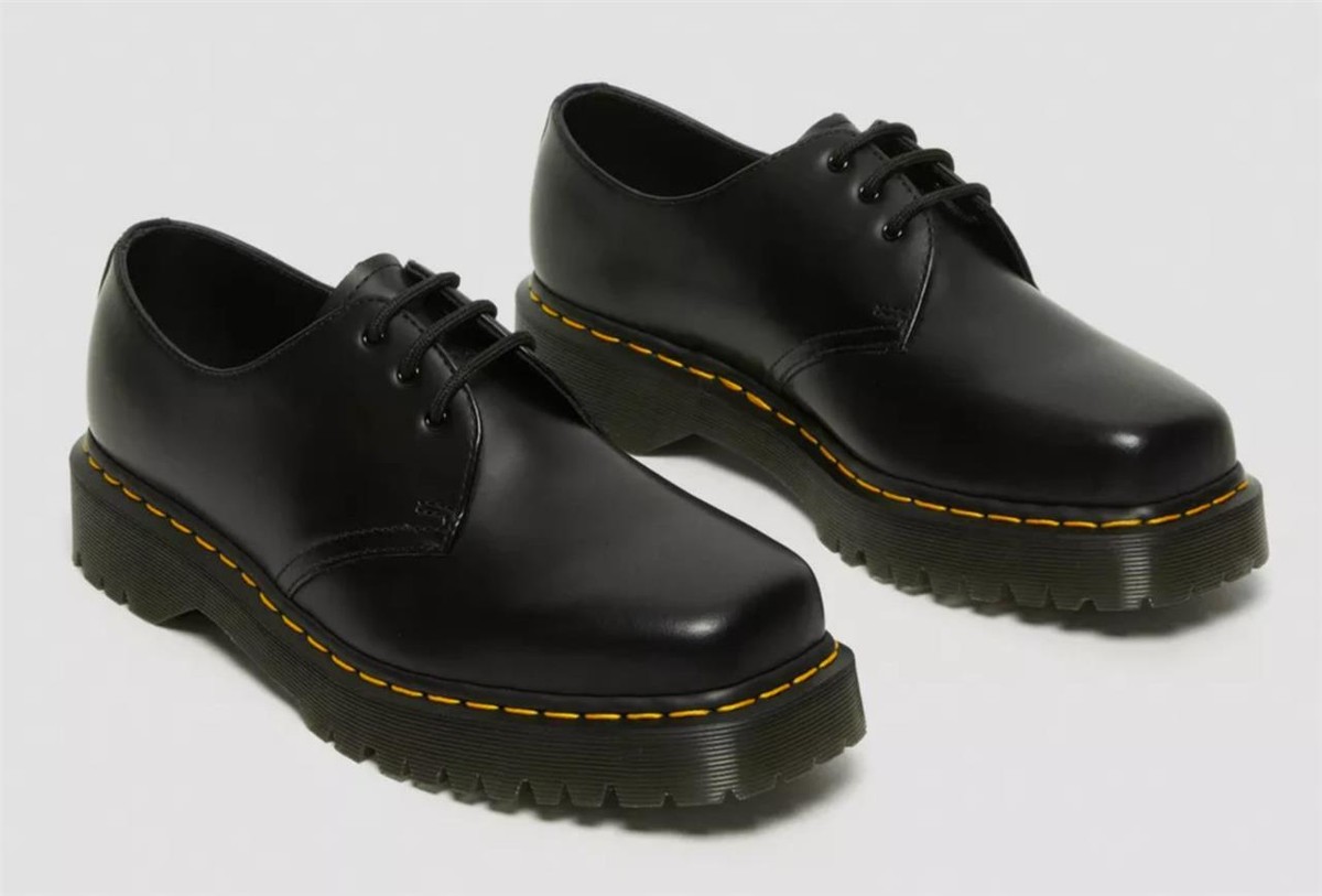 靴 Dr.Martens CORE 1461 BEX BLACK SMOOTH Dr. Martens Black Smooth Leather 6-Eye Bex 1461 Square Toes