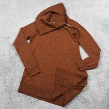 SmarWool Merino Wool Pullover Sweater Womens Small Brown Asymmetrical 1/4 Zip