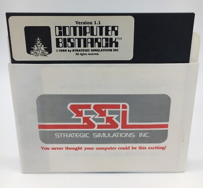 Apple II IIe II Plus III Computer Bismarck By SSI Complete Bismark Disk Only