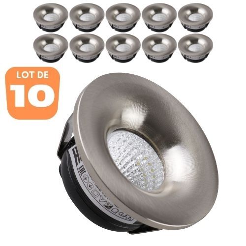 Mini spot LED 3W rond chrome mat pour ambiance lumineuse de salon et cuisine