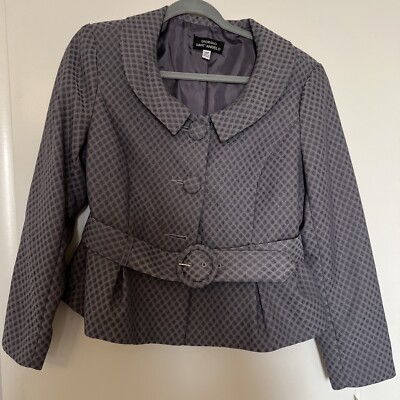 GIORGIO SANT ANGELO 1980 s 90s Vintage Grey  Blazer Scoop Neck Shoulder Pads 14P