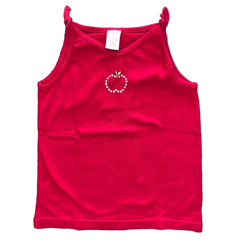 Gymboree vintage 2003 CANDY APPLE rhinestone apple TANK SHIRT TOP size 6 EUC